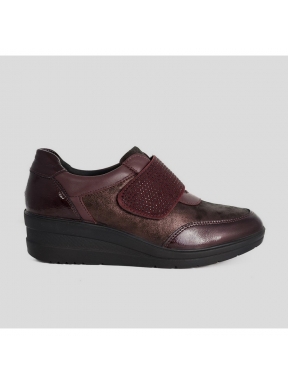 Zapato IMAC Cuña Velcro Combi BURDEOS