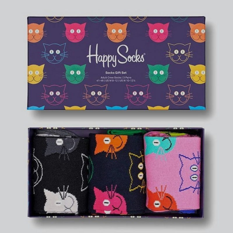 HAPPY SOCKS Mixed Cat Box 3Pack 41/46