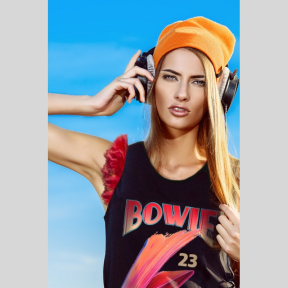 Camiseta LaSAL Air Flash Bowie NEGRO