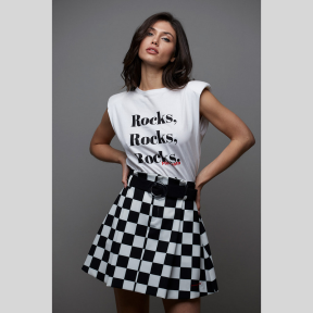 Falda Capa MäNGATA Damero BLANCO Y NEGRO