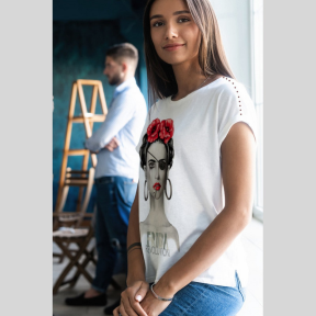 Camiseta Oversize LaSAL Frida BLANCA