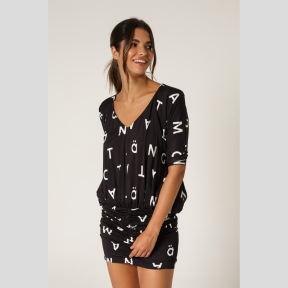 Vestido Estampado MäNGATA Punto NEGRO