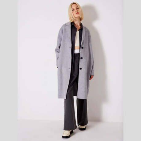 Abrigo Oversize VICOLO Mezcla Lana GRIS