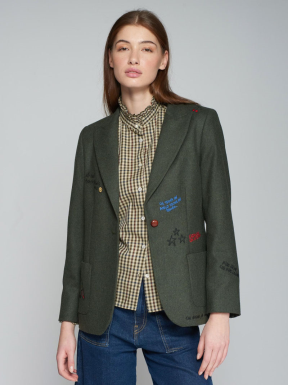 Blazer Bordado VILAGALLO Loden VERDE