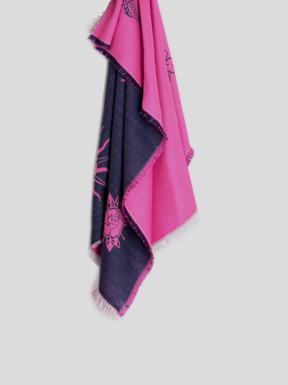 Foulard Lana VILAGALLO Tattoo Jacquard ROSA