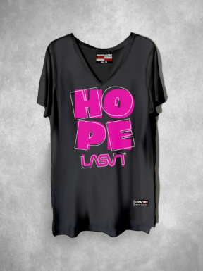 Camiseta Larga de Mujer LaSAL Hope NEGRO