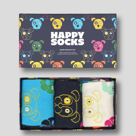 HAPPY SOCKS Mixed Dog Box 3Pack 41/46