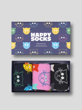 HAPPY SOCKS Mixed Cat Box 3Pack 41/46