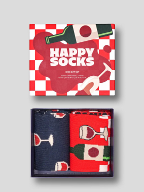 HAPPY SOCKS 2 Pack Wine Gift Set 36/40