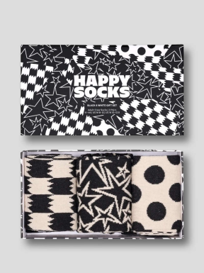 HAPPY SOCKS 3-Pack Black And White 36/40