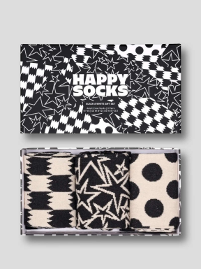 HAPPY SOCKS 3-Pack Black And White 41/46