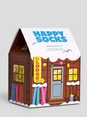 HAPPY SOCKS 2-Pack Skiing Chalet 36/40