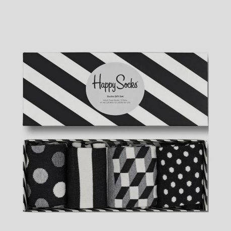 HAPPY SOCKS 4 Pack Classic B&W 36/40