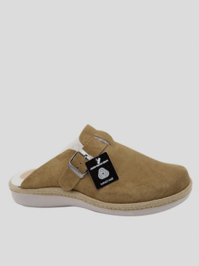 Zapatilla Lana HEBILLA Serraje CAMEL