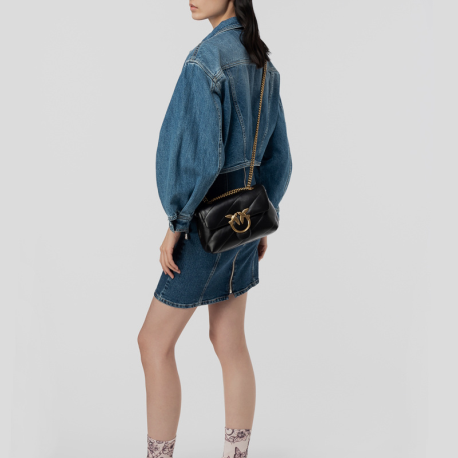 Bolso Love Puff Mini PINKO Oro NEGRO