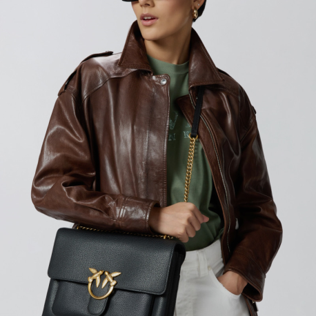 Bolso Love One Soft Big PINKO Oro NEGRO