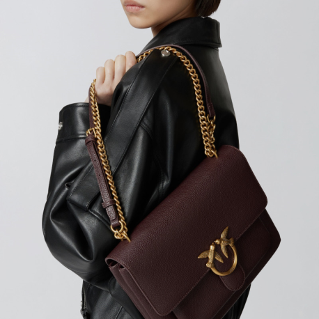 Bolso LoveOneSoftBig PINKO Oro BERENJENA