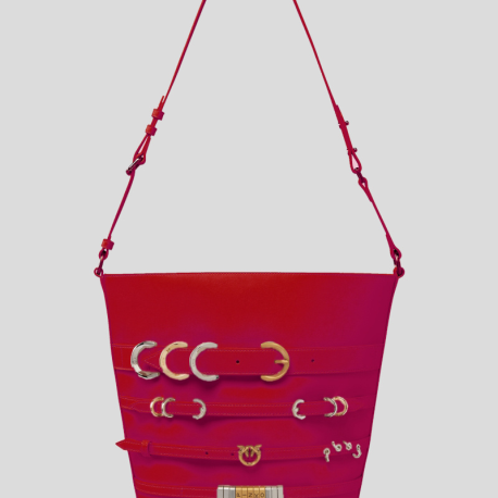 Bolso Cubo Grande PINKO Correas PielROJO