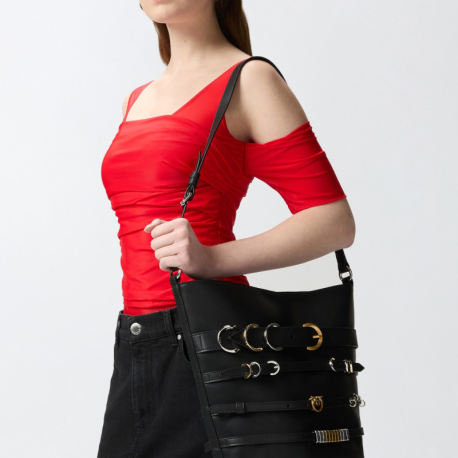 Bolso Cubo Grande PINKO CorreasPielNEGRO