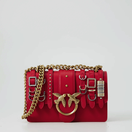 Bolso LoveOne Mini PINKO CorreasPielROJO