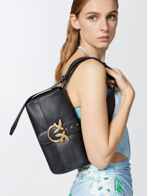 BolsoLoveOnePINKOClassicSlouchyPielNEGRO