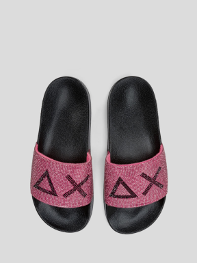 Chanclas Mujer SUN68 Logo Strass FUCSIA