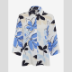 Camisa Vicki BRAX Lino Estampado AZUL