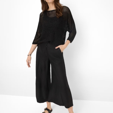 Pantalón Palazzo Melli S BRAX Lino NEGRO
