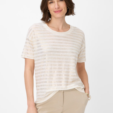 Camiseta Candices BRAX Lino Rayas BEIGE