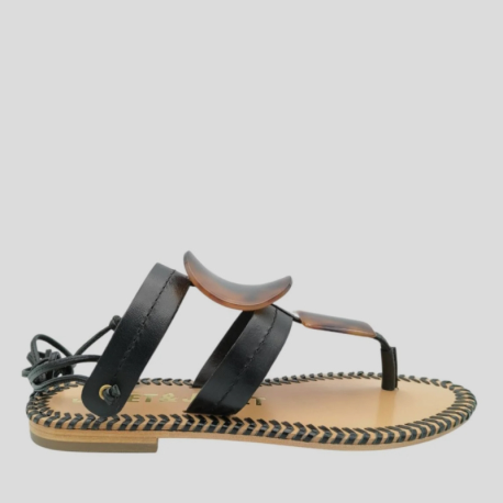 Sandalia Romana JANET&JANET Piel NEGRO