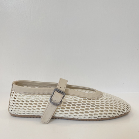 Bailarina Rejilla BUENO Piel Combi BEIGE