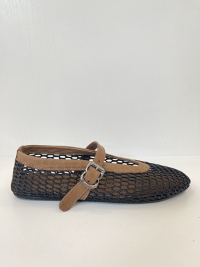 Bailarina Rejilla BUENO Piel Combi NEGRO