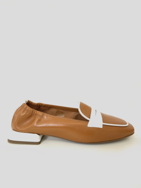 Mocasín NE.KA.NE Piel Bicolor CUERO/BLAN