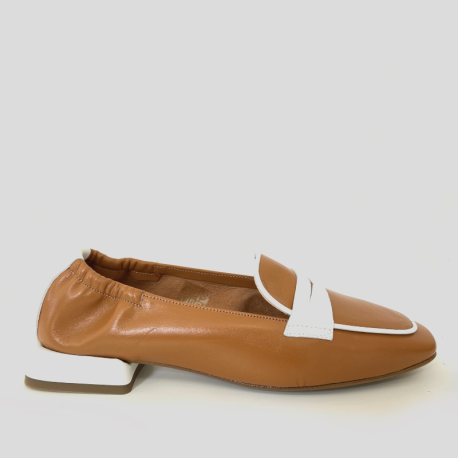 Mocasín NE.KA.NE Piel Bicolor CUERO/BLAN